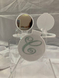 Monogramed Compact Mirror - Letter C Green
