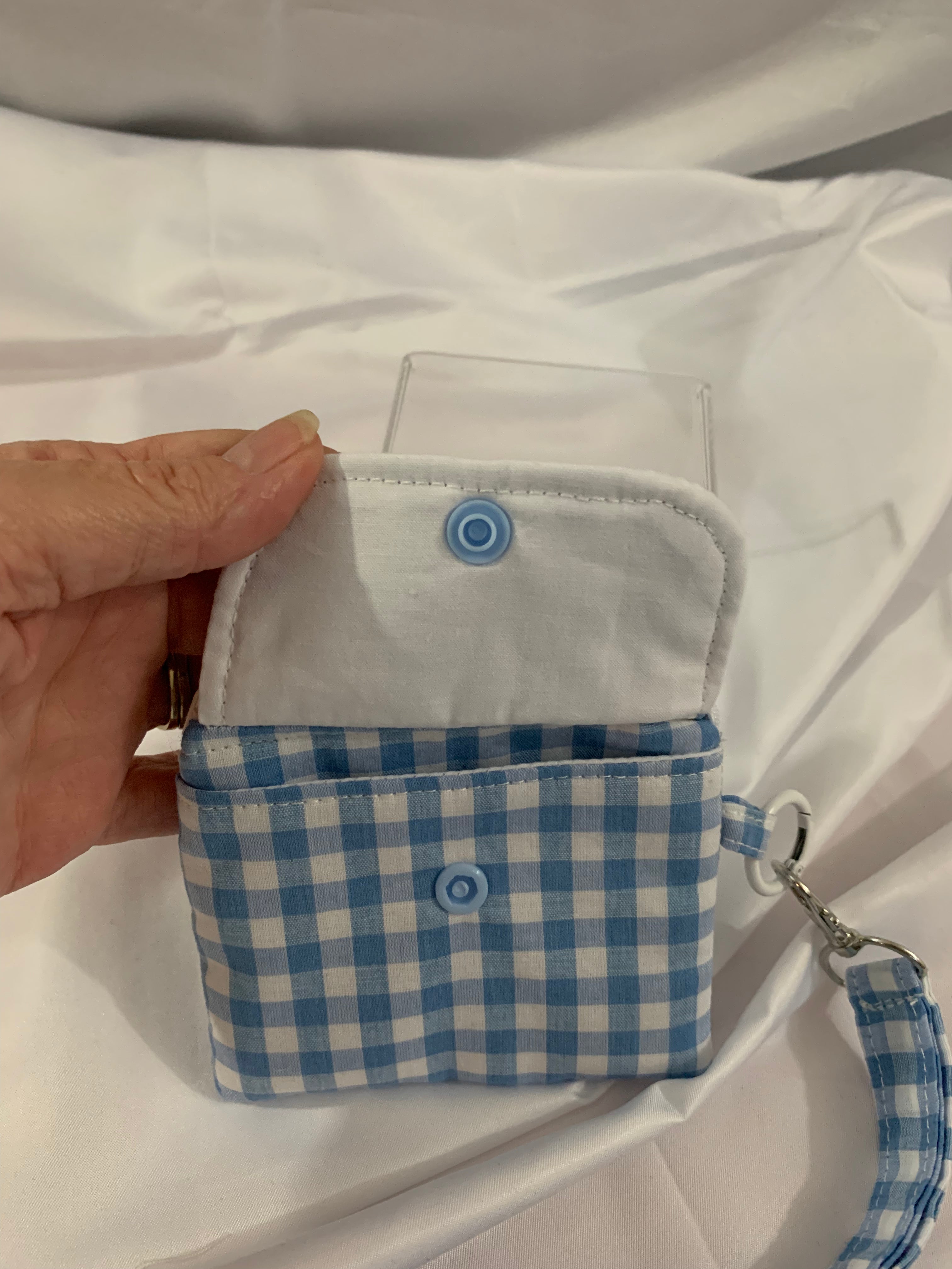 Lanyard-Wallet Set - Blue Gingham