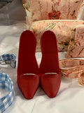 High-Heeled Cellphone Stand - Red with silver gems