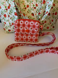 Lanyard-wallet set - Strawberry Gingham