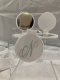 Monogramed Compact Mirror - Letter N Green