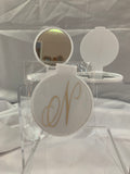 Monogramed Compact Mirror - Letter N Gold