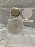 Monogramed Compact Mirror - Letter R Gold