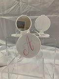Monogramed Compact Mirror - Letter A Pink