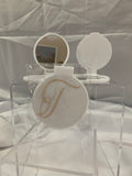 Monogramed Compact Mirror - Letter T Gold
