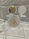 Monogramed Compact Mirror - Letter W Gold
