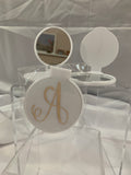 Monogramed Compact Mirror - Letter A Gold
