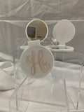 Monogramed Compact Mirror - Letter H Gold