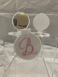 Monogramed Compact Mirror - Letter B Pink