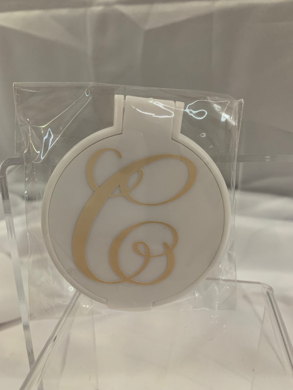 Monogramed Compact Mirror - Letter C Gold