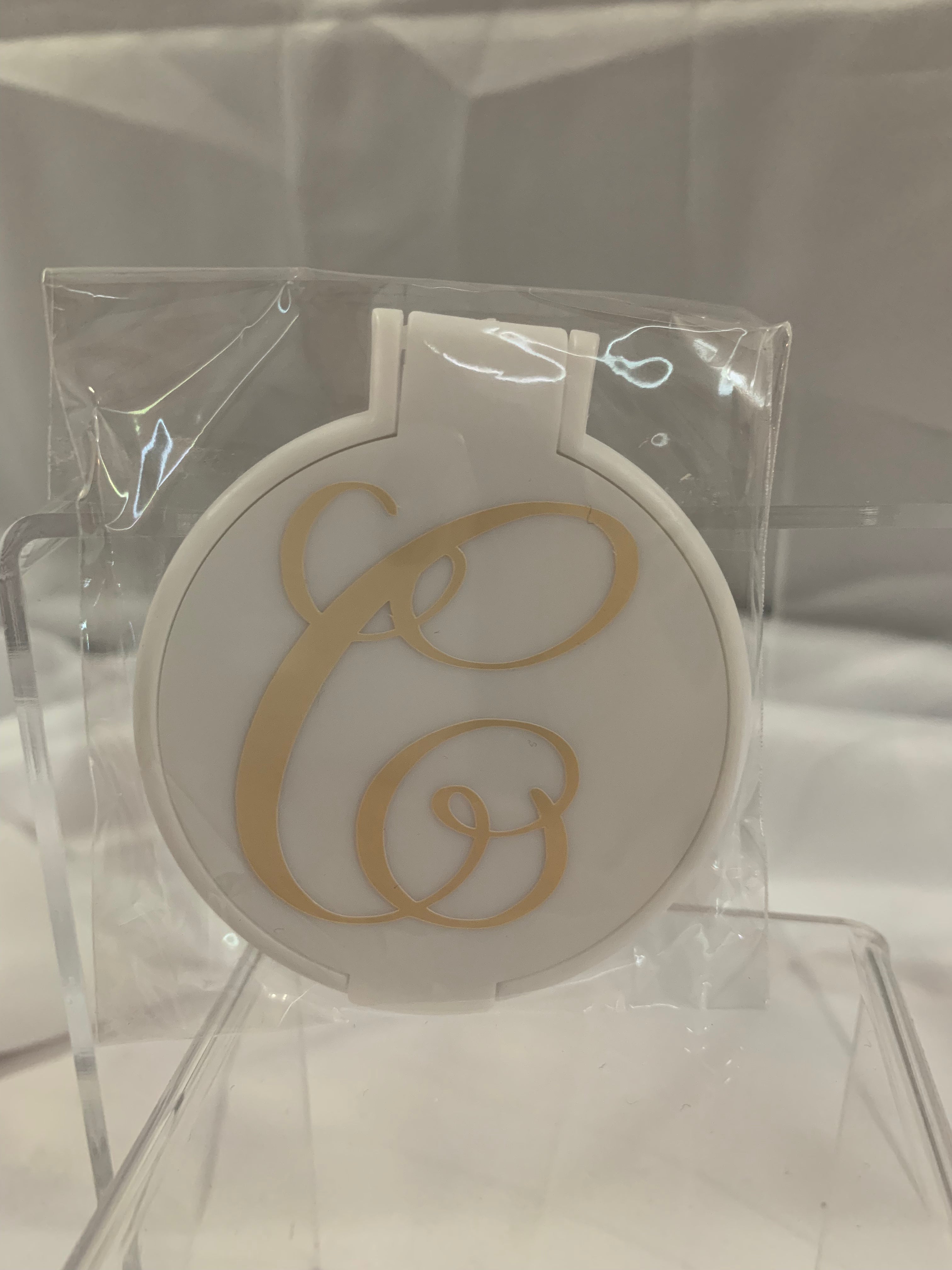 Monogramed Compact Mirror - Letter C Gold