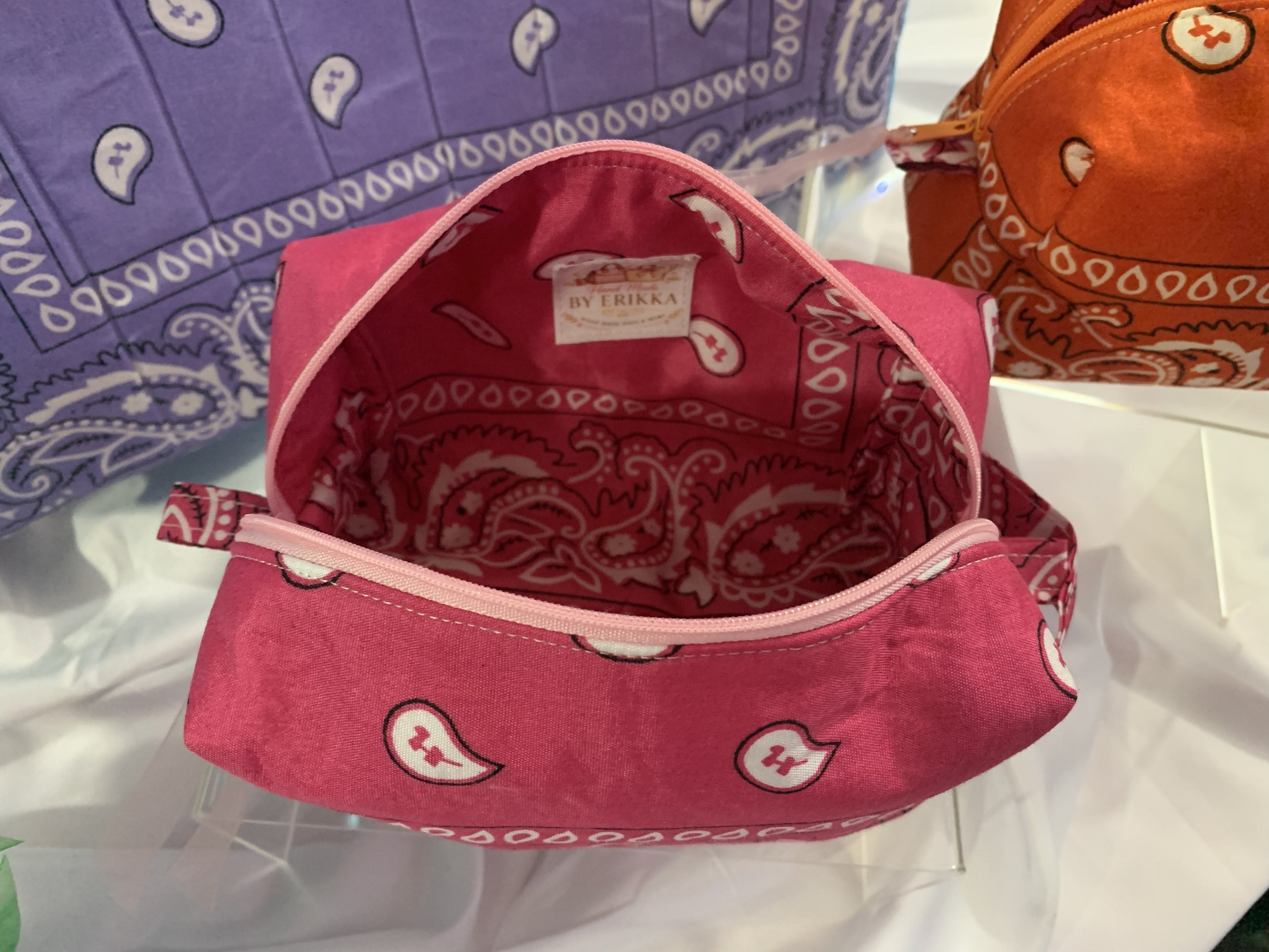 Boxy Carry-All Bag - Pink bandanna with pink liner