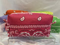 Pink bandanna with lace zipper -Boxy Carry-All Bag