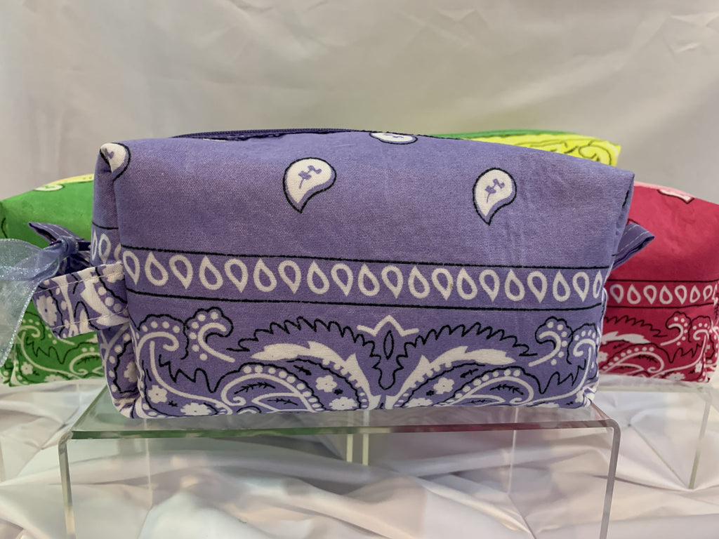 Purple bandanna with lace zipper -Boxy Carry-All Bag