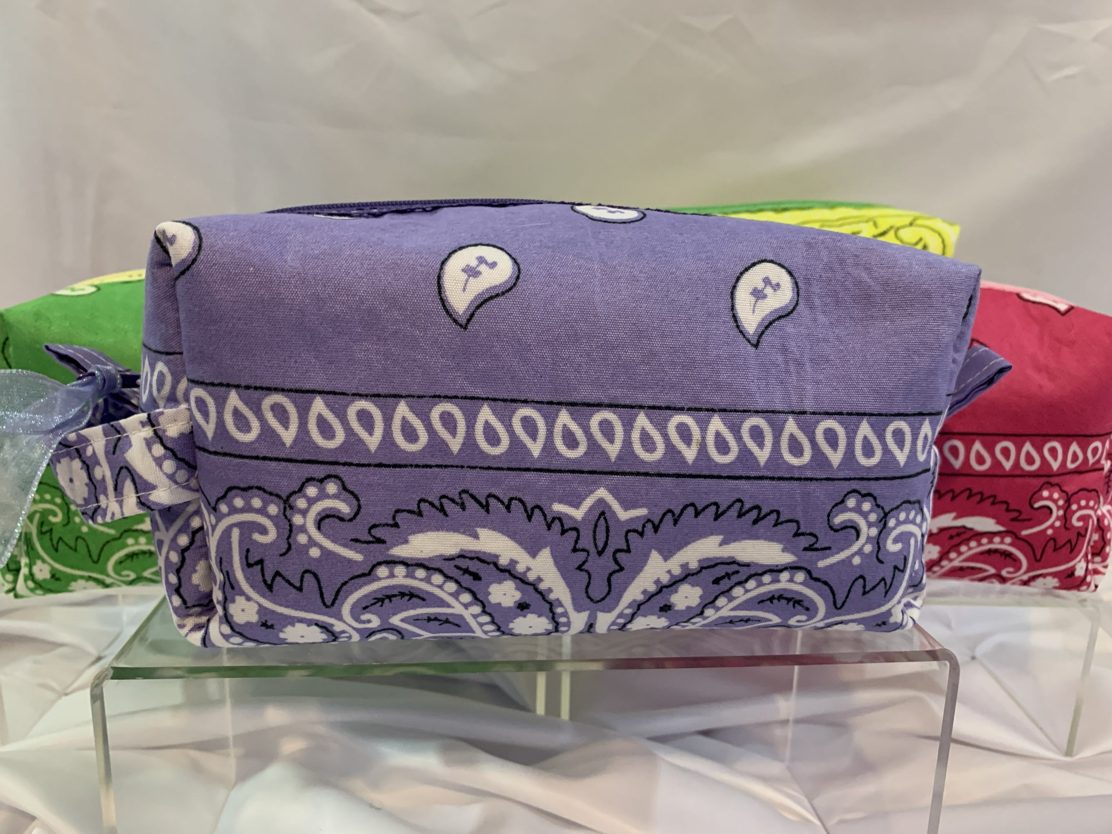 Purple bandanna with lace zipper -Boxy Carry-All Bag