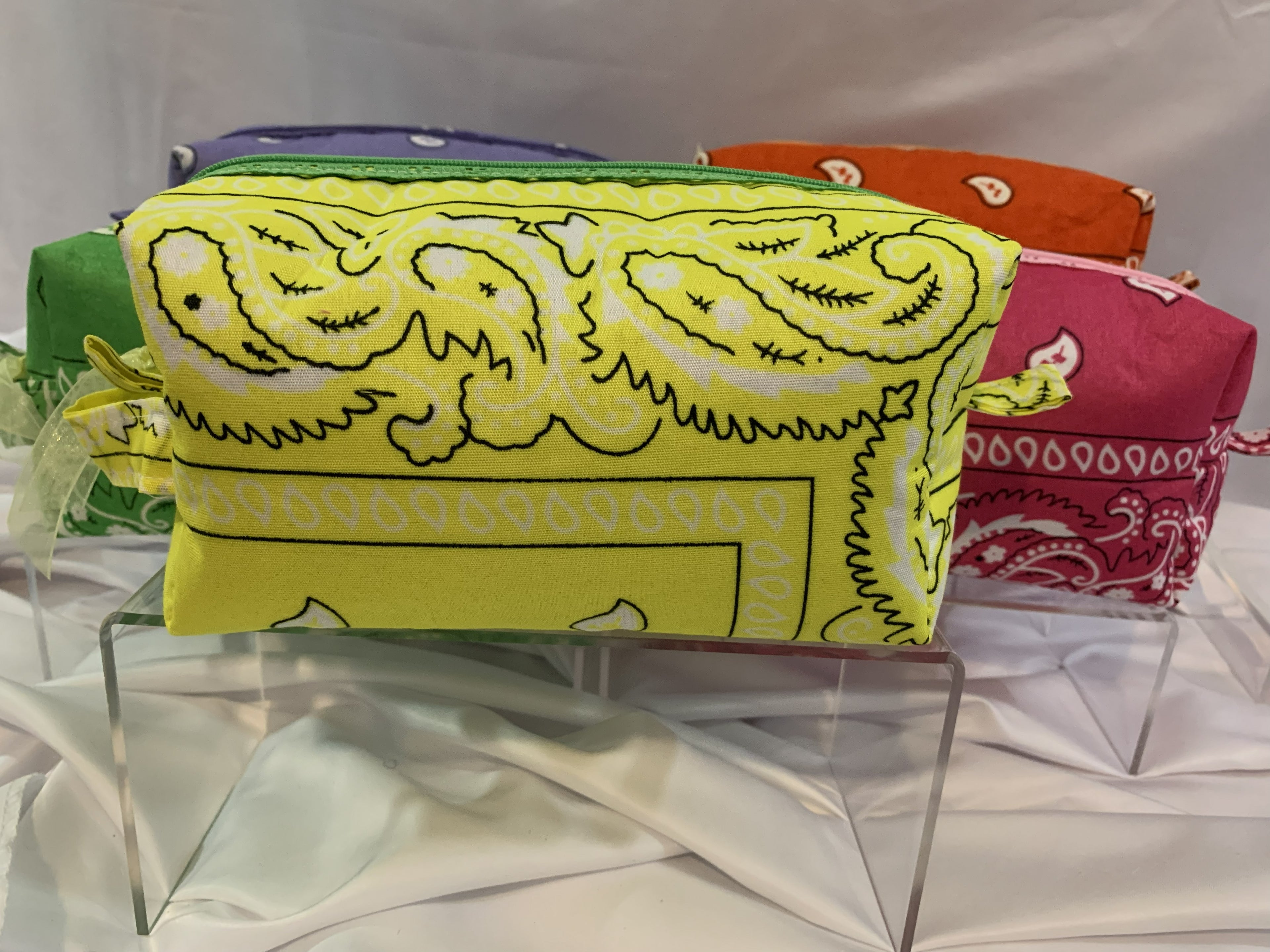 Yellow bandanna with lace zipper -Boxy Carry-All Bag