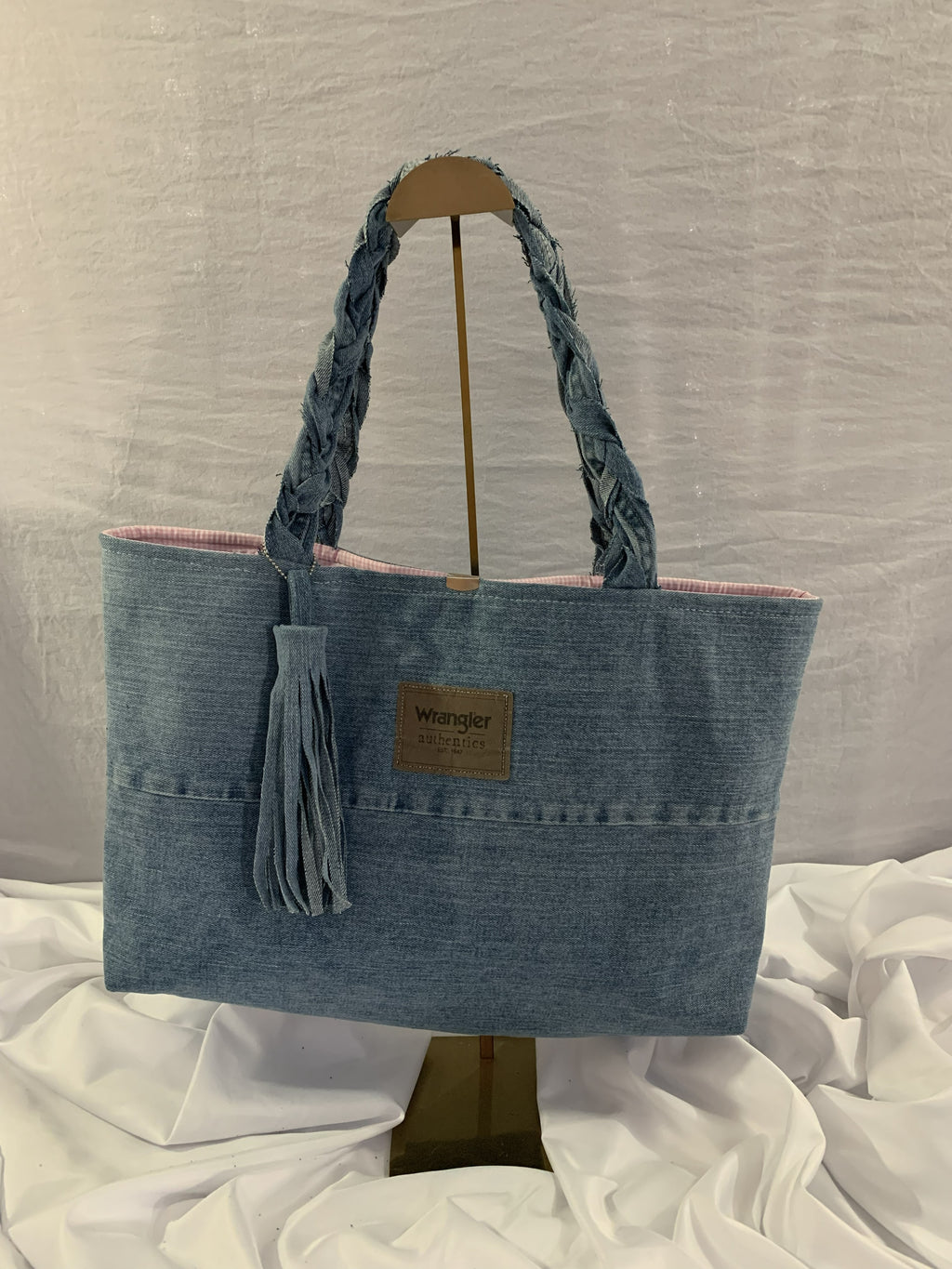 Levi's and Pink - Large Tote Bag - Upcycled Jeans