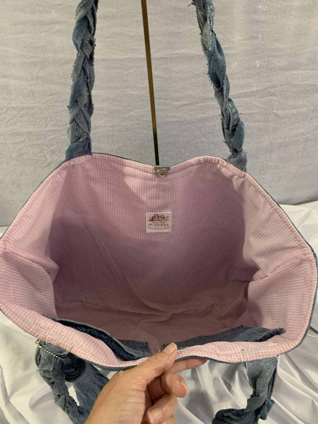 Levi's and Pink - Large Tote Bag - Upcycled Jeans
