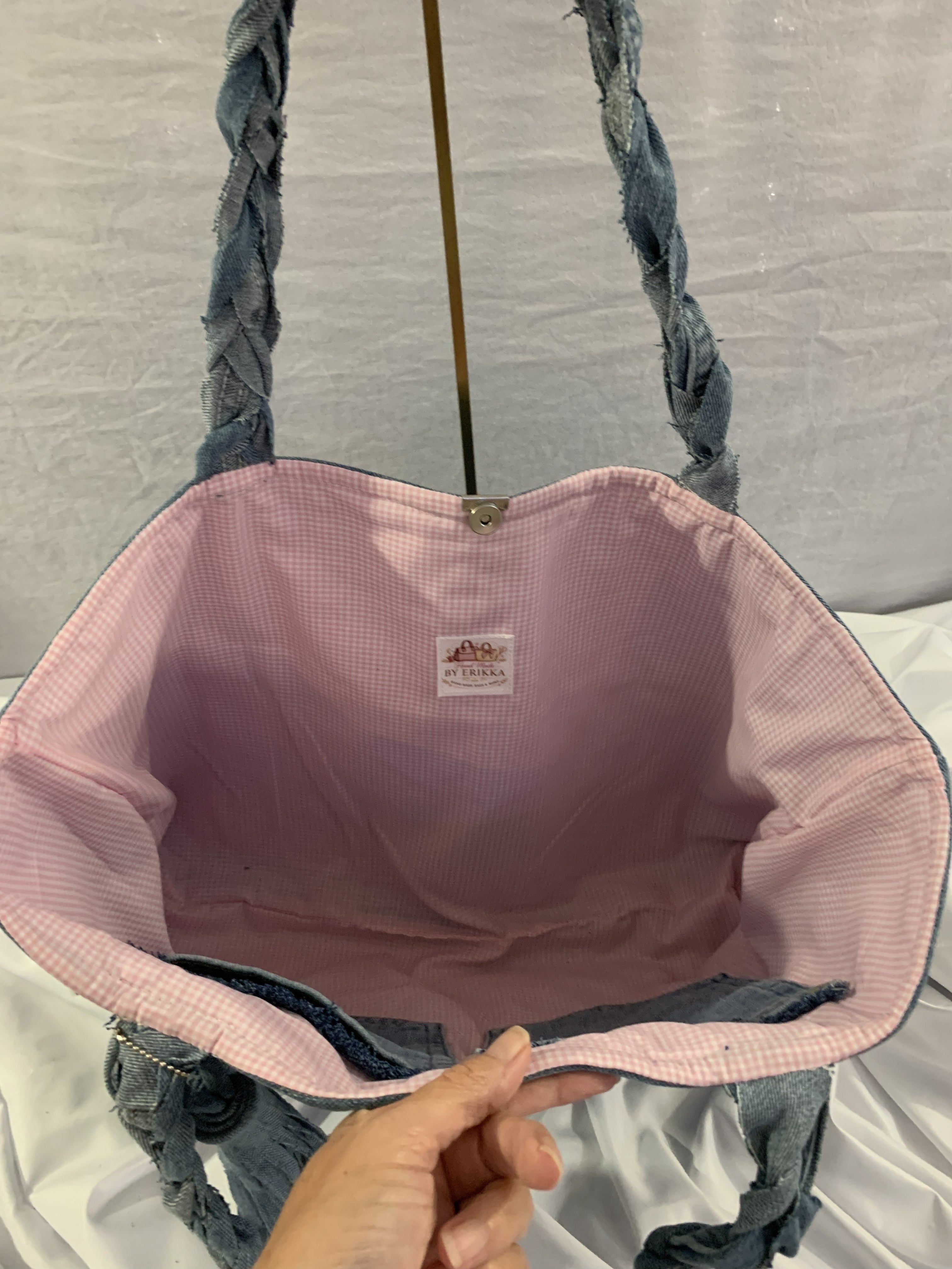 Levi's and Pink - Large Tote Bag - Upcycled Jeans
