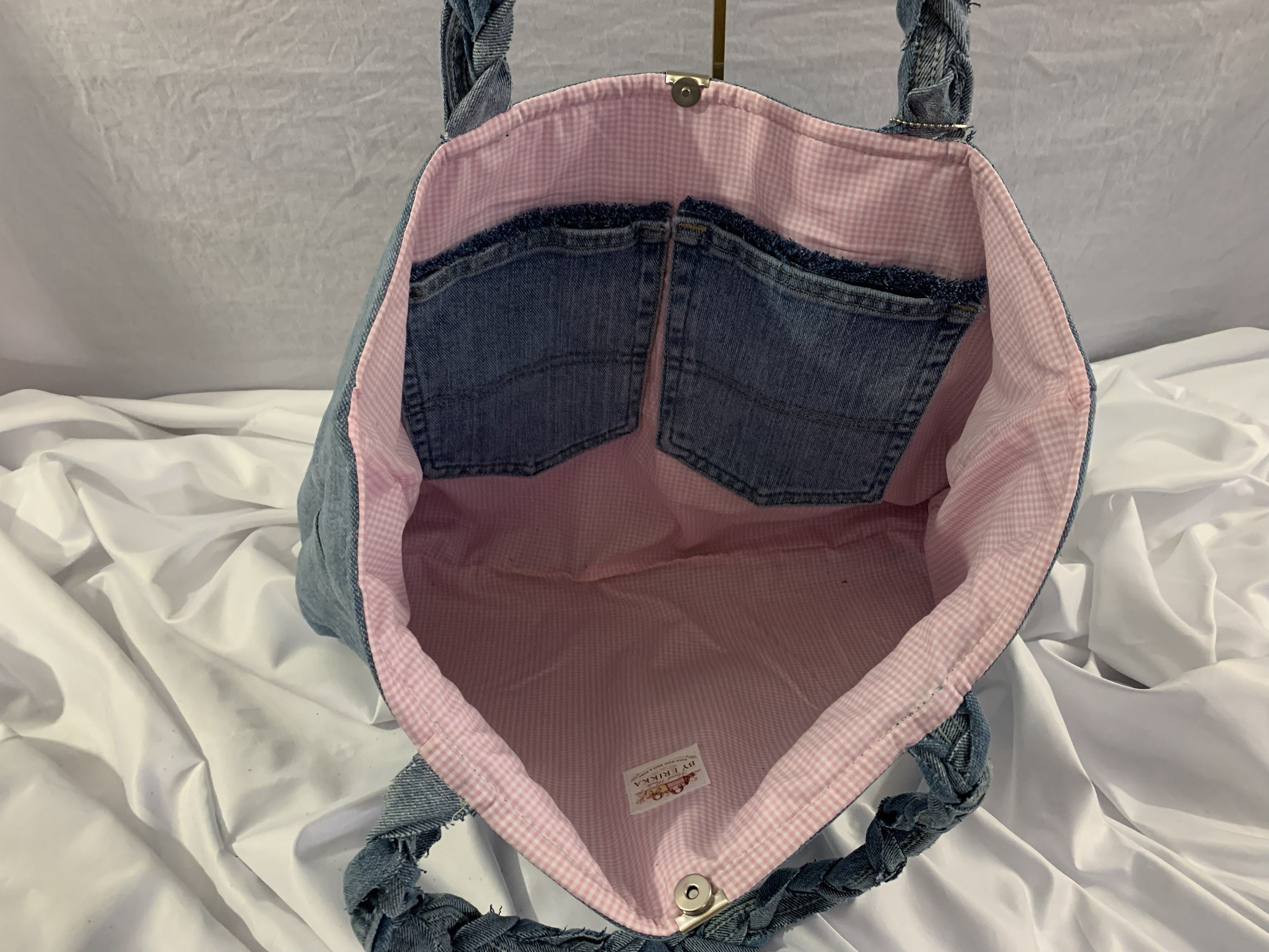 Levi's and Pink - Large Tote Bag - Upcycled Jeans