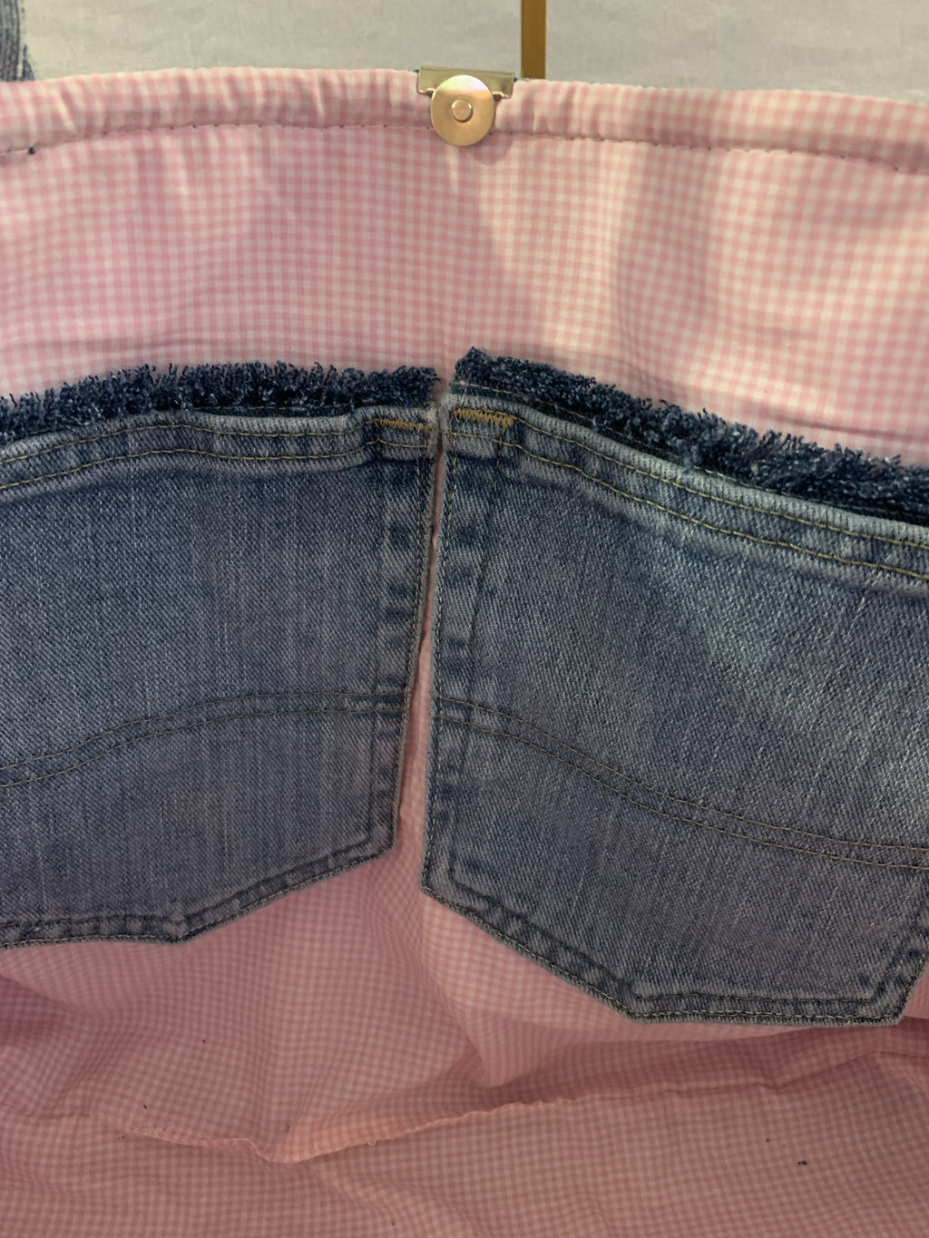 Levi's and Pink - Large Tote Bag - Upcycled Jeans