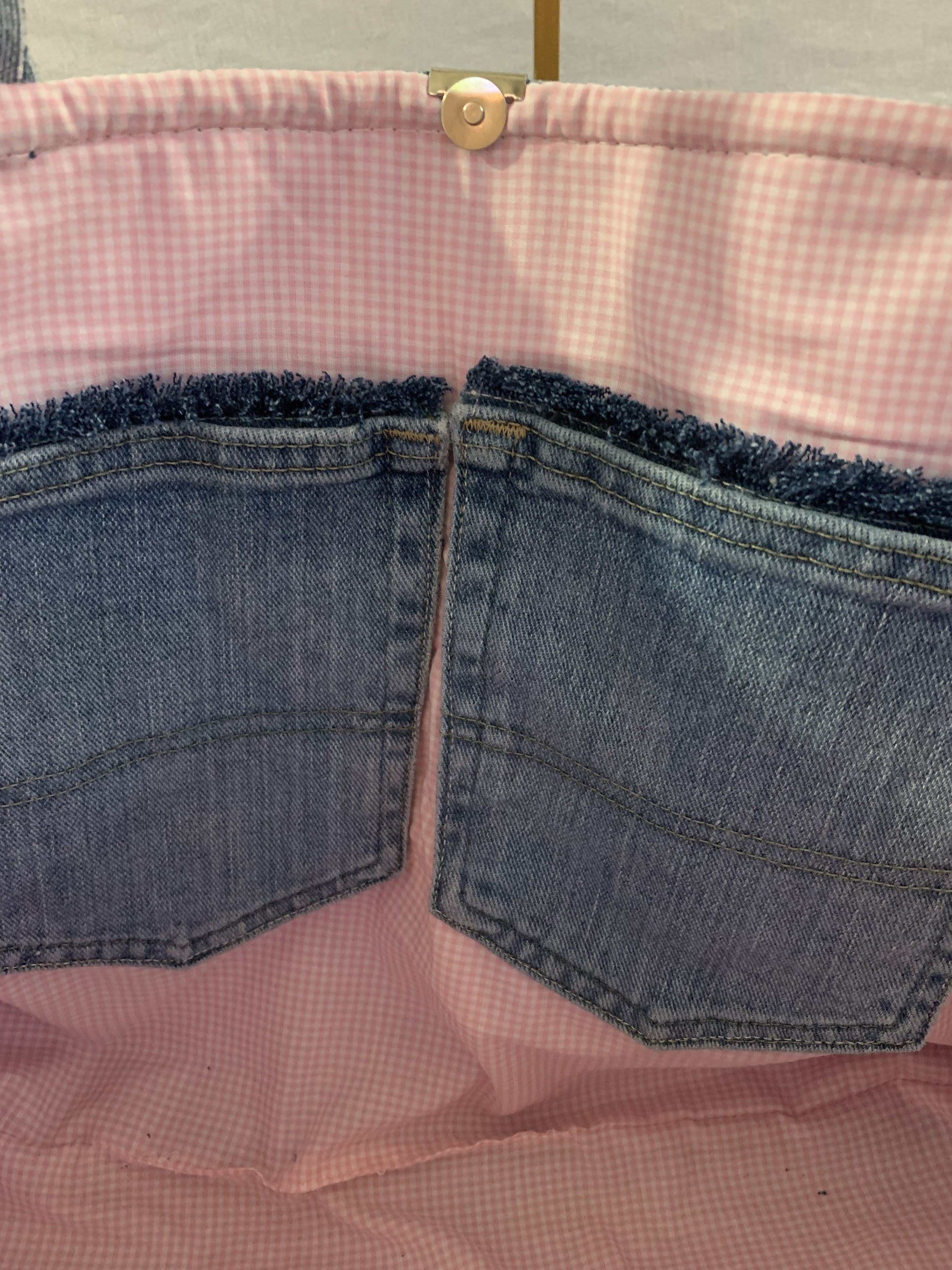 Levi's and Pink - Large Tote Bag - Upcycled Jeans
