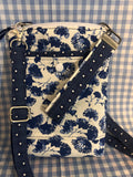 Handmade Crossbody Cell Phone Bag & Girls' Purse - blue & white
