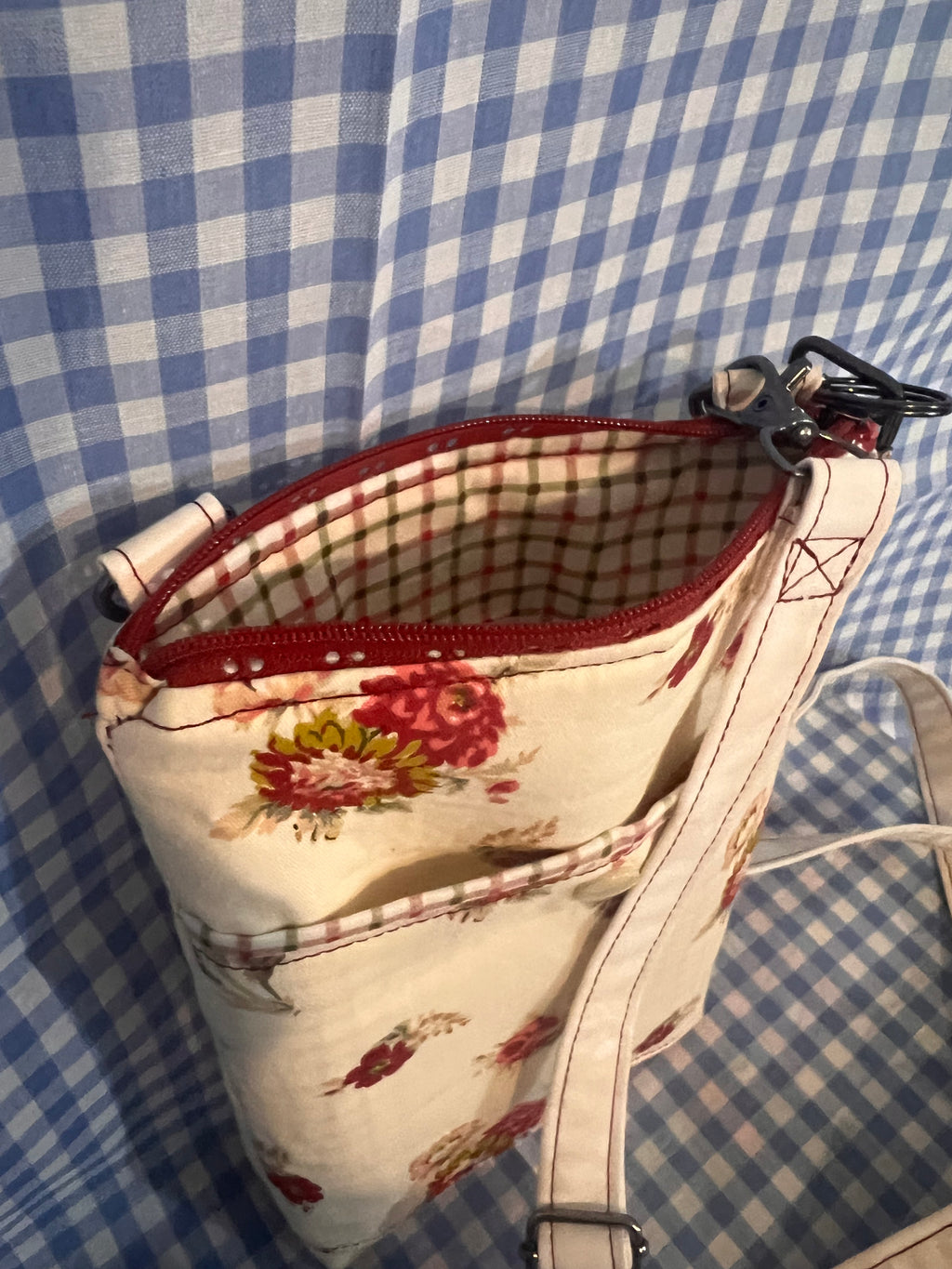 Handmade Crossbody Cell Phone Bag & Girls' Purse - Red rose 1