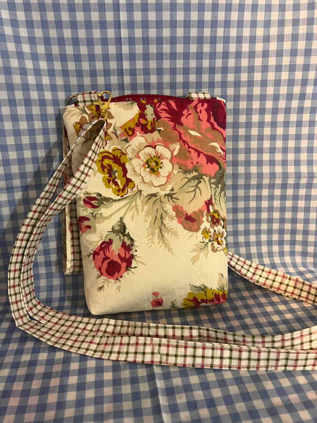 Handmade Crossbody Cell Phone Bag & Girls' Purse - Red rose 2
