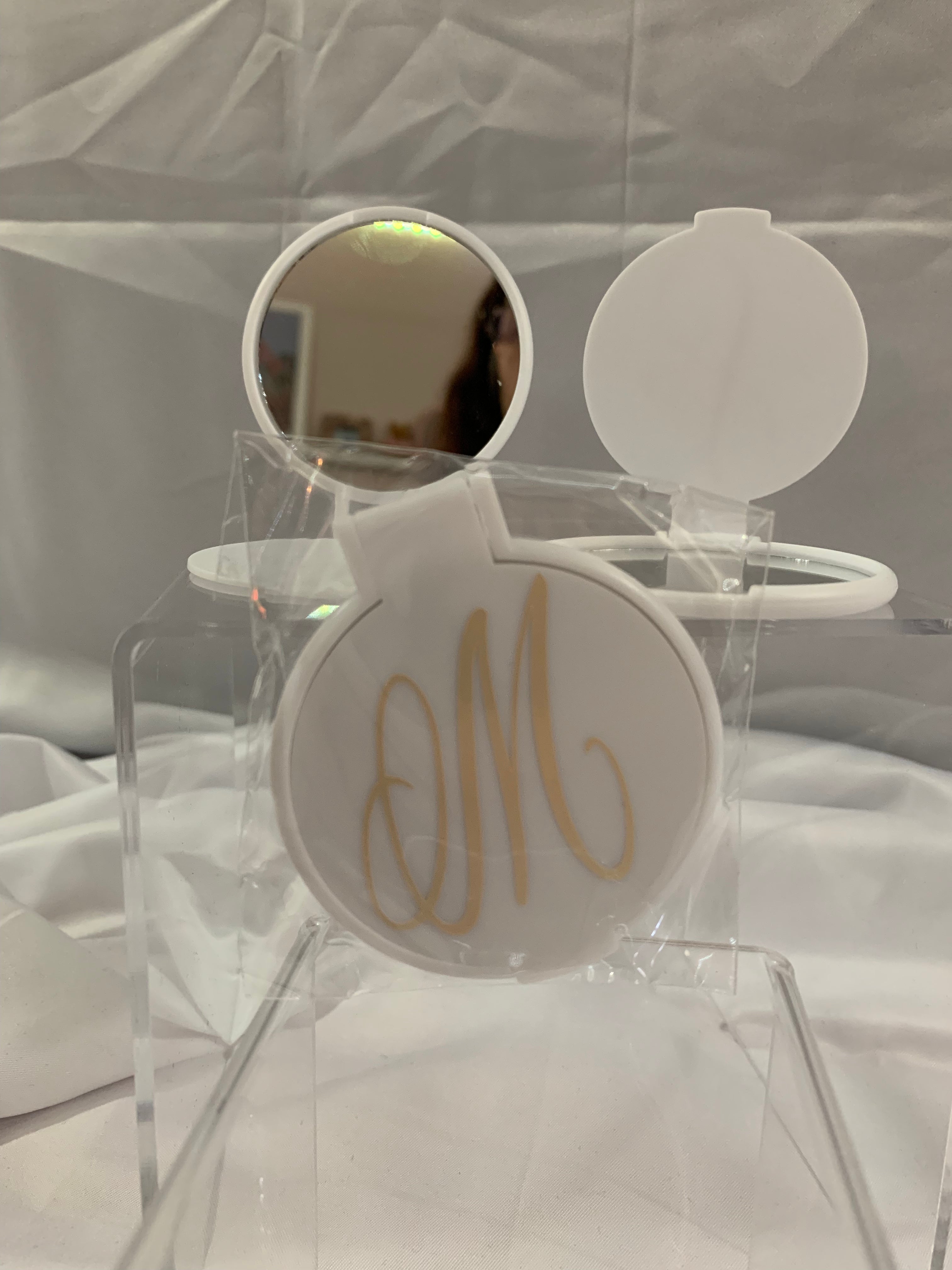 Monogramed Compact Mirror - Letter M Gold