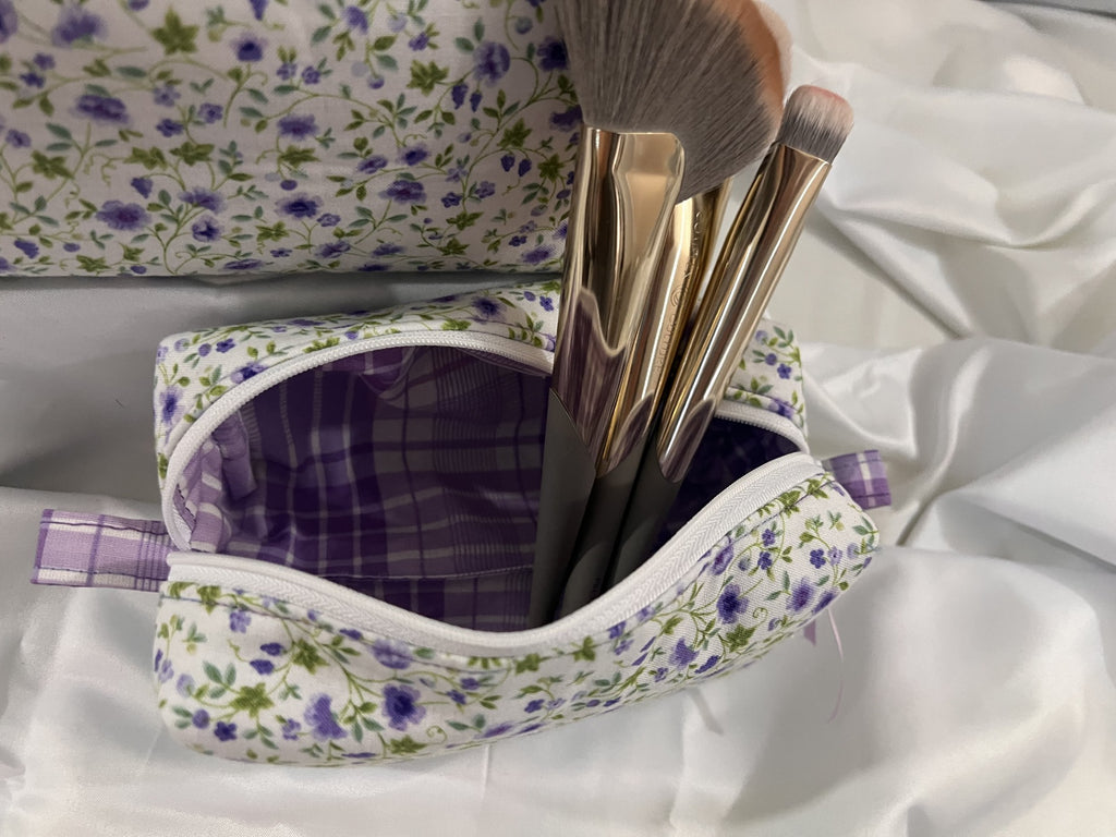 Boxy  Carry-All  Bag - Purple flowers
