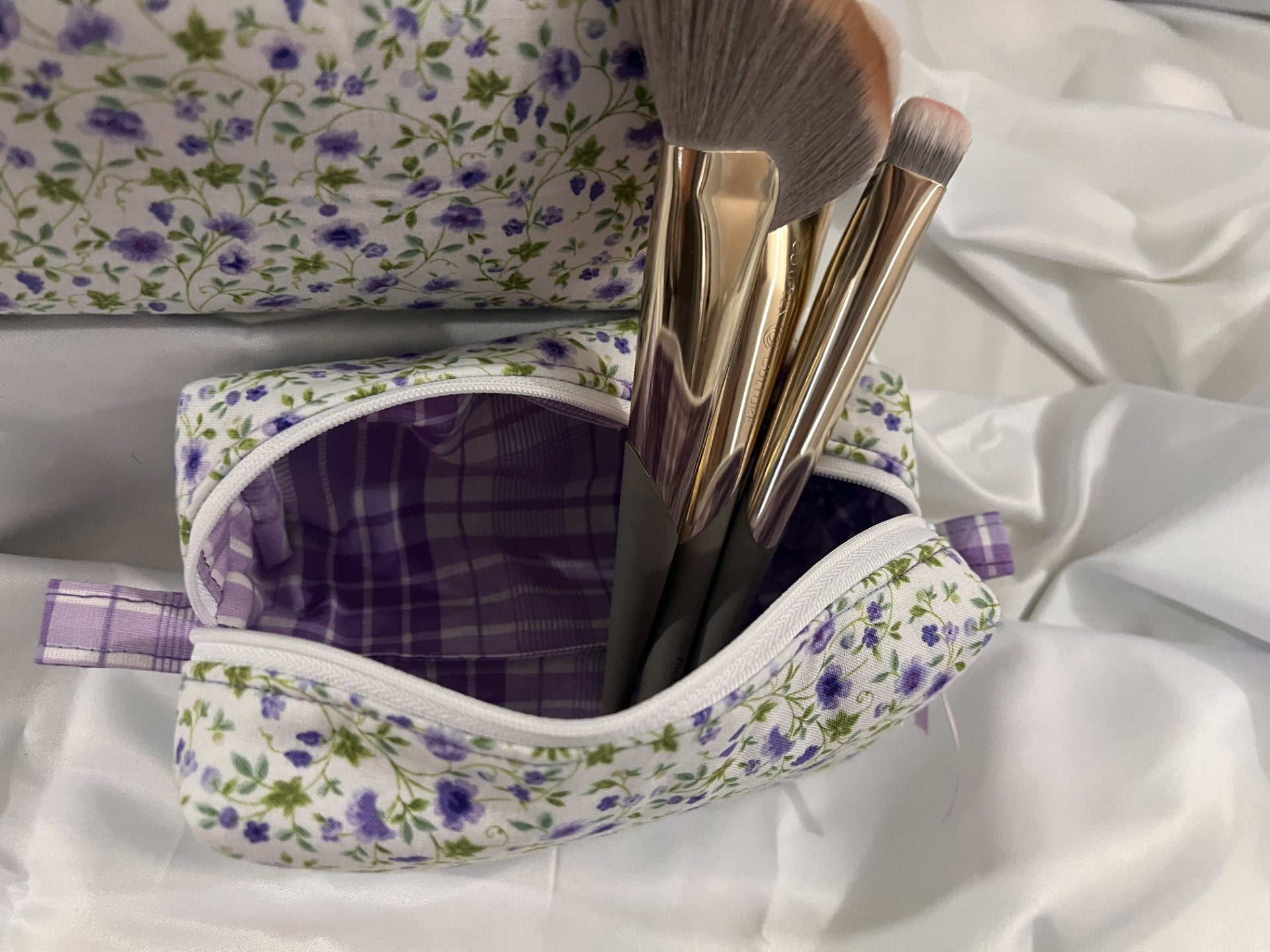 Boxy  Carry-All  Bag - Purple flowers